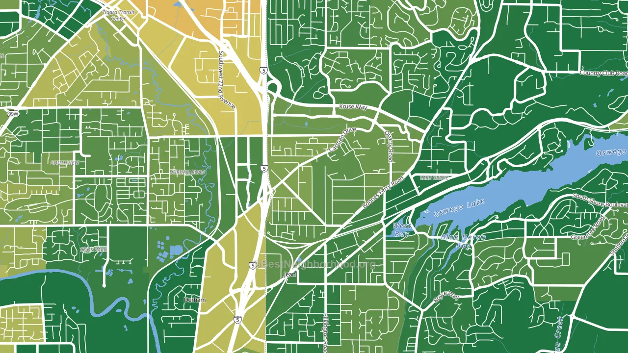 Lake Forest, Lake Oswego, OR block-group voter-turnout map