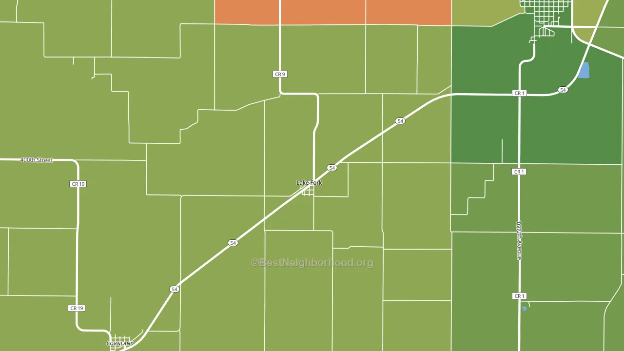 Lake Fork, IL block-group voter-turnout map
