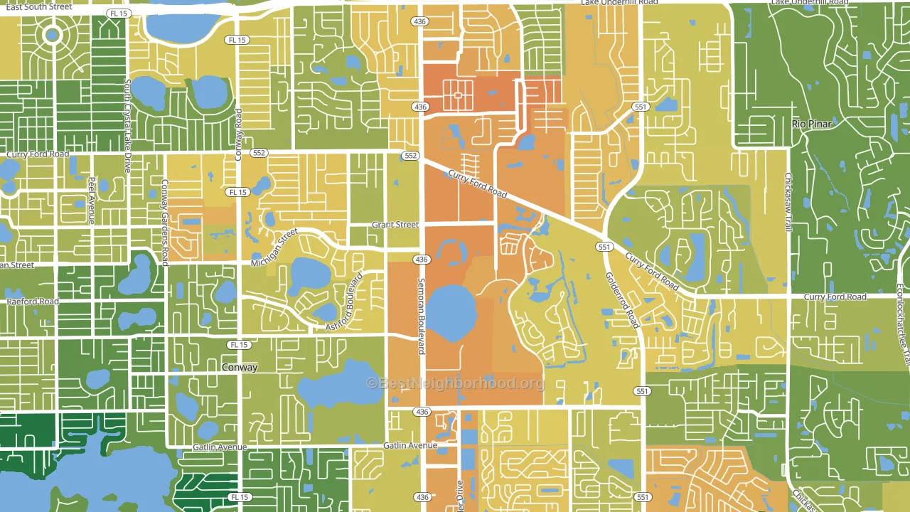 Lake Frederica, Orlando, FL block-group voter-turnout map