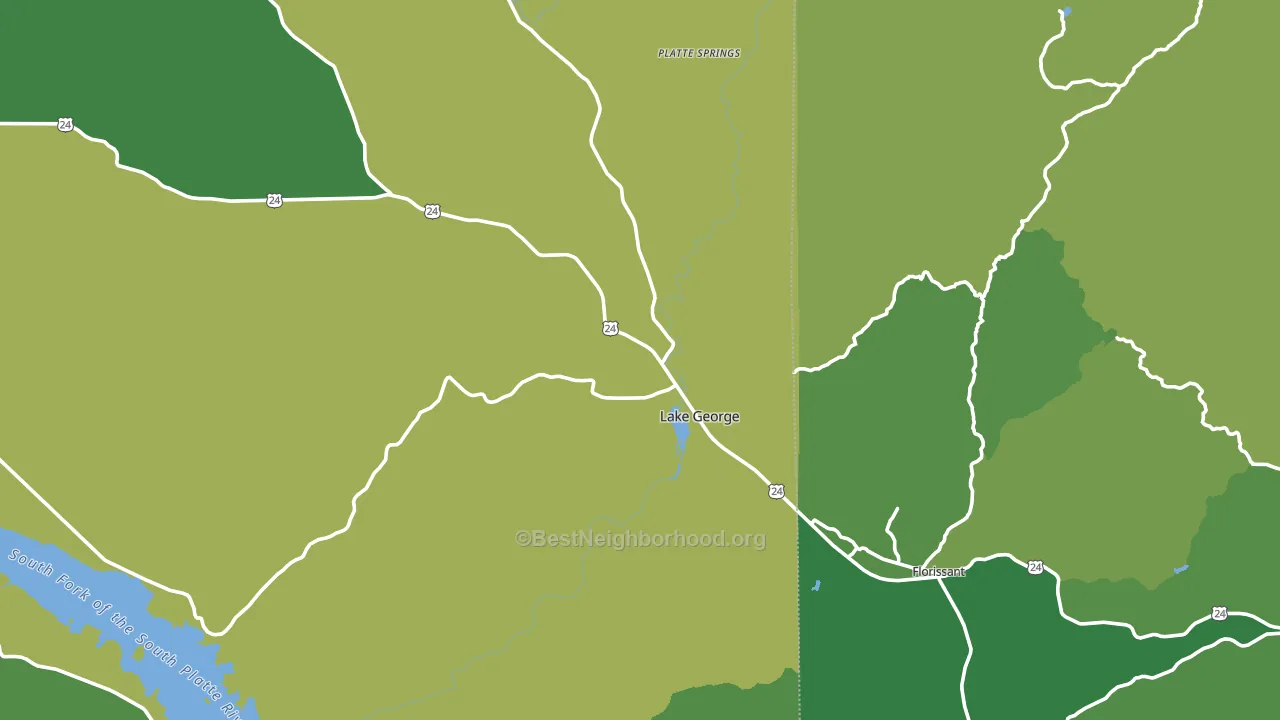 Lake George, CO block-group voter-turnout map