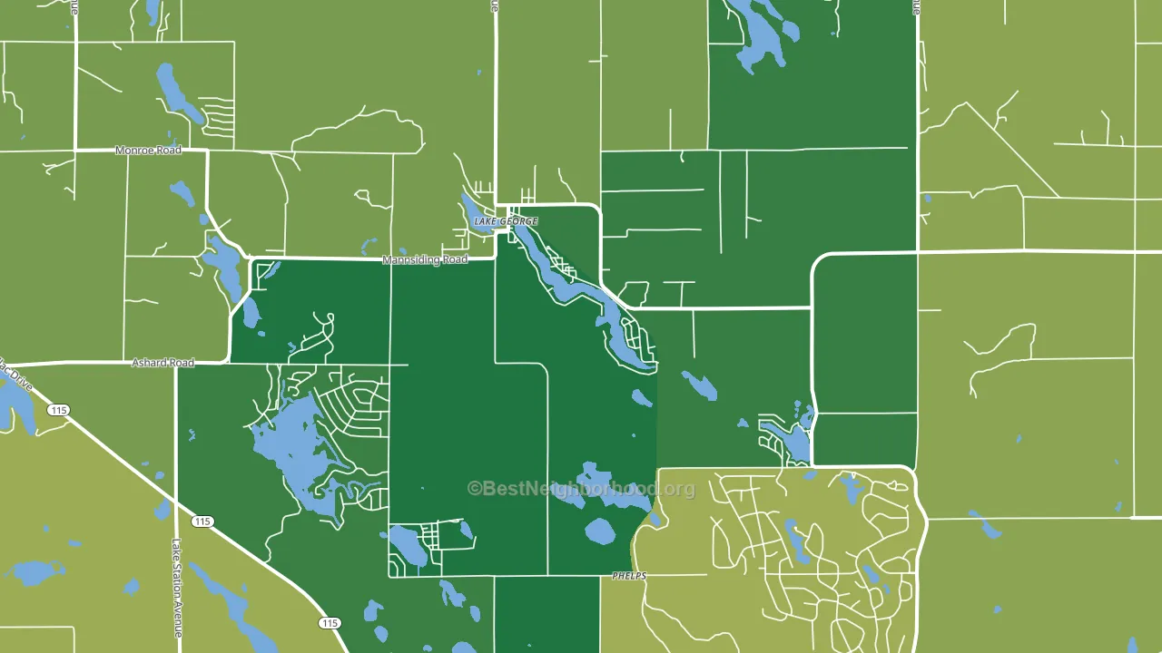 Lake George, MI block-group voter-turnout map