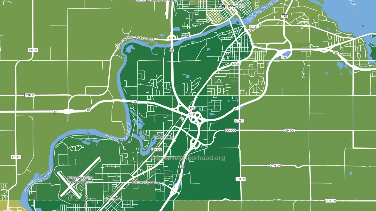 Lake Hallie, WI block-group voter-turnout map