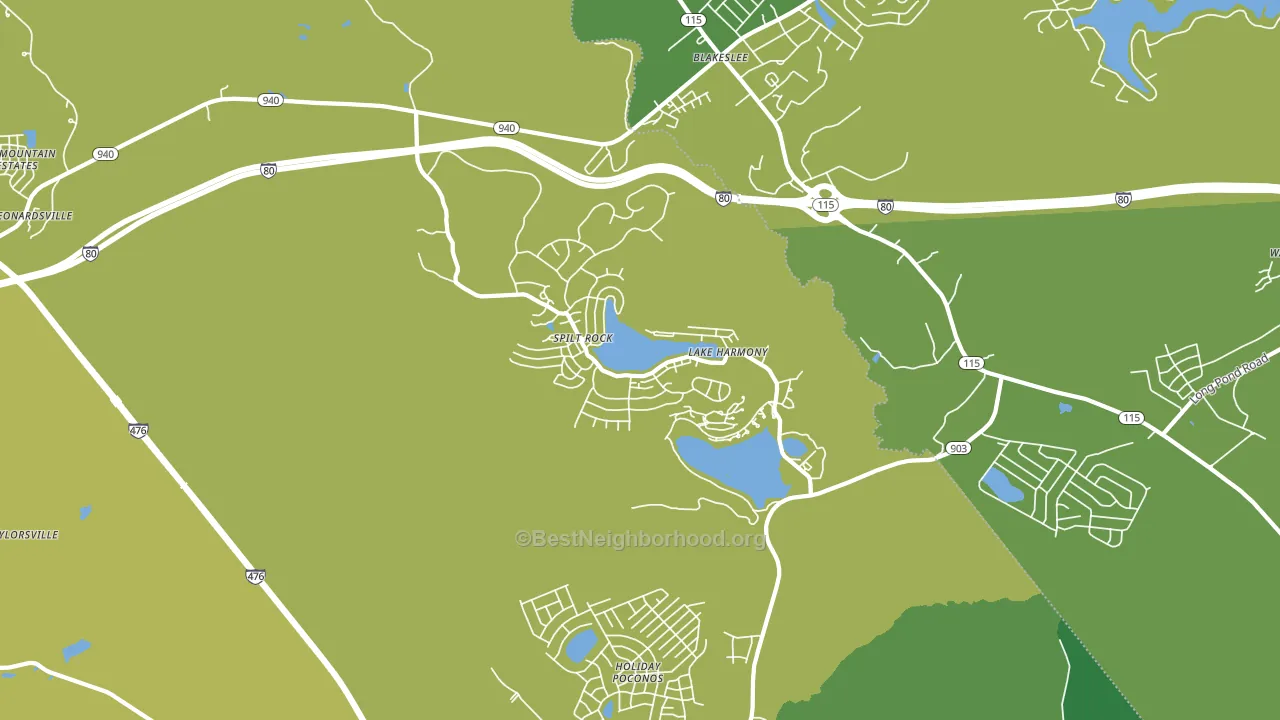 Lake Harmony, PA block-group voter-turnout map
