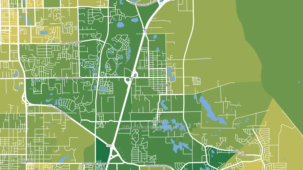 Lake Helen, FL block-group voter-turnout map