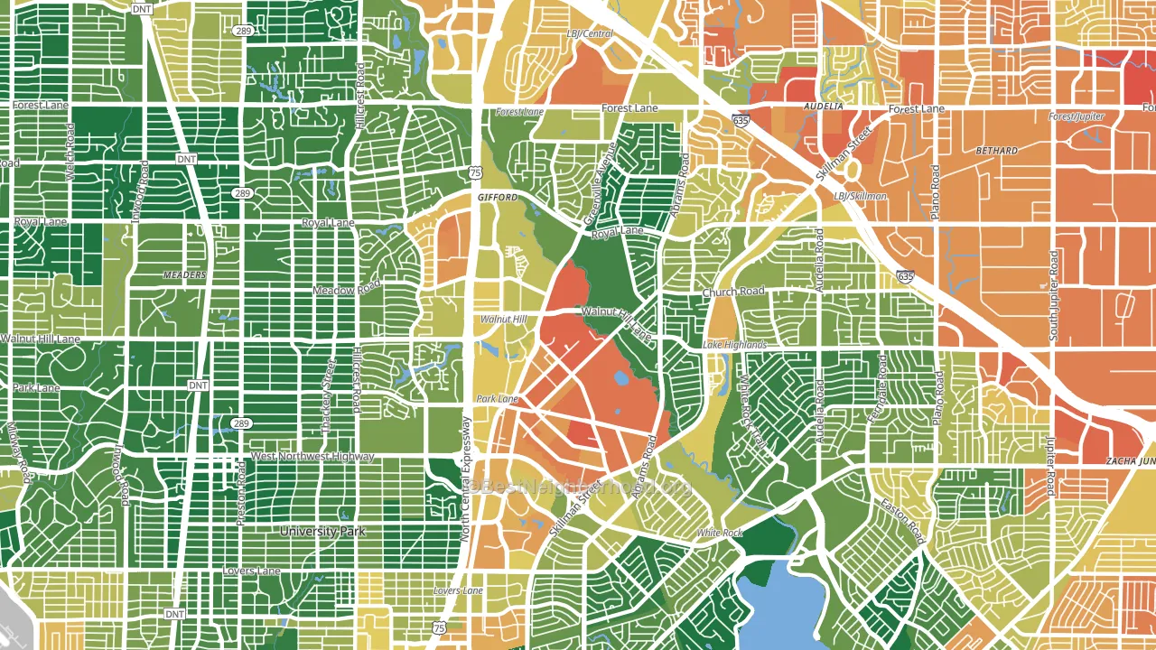Lake Highlands, Dallas, TX block-group voter-turnout map