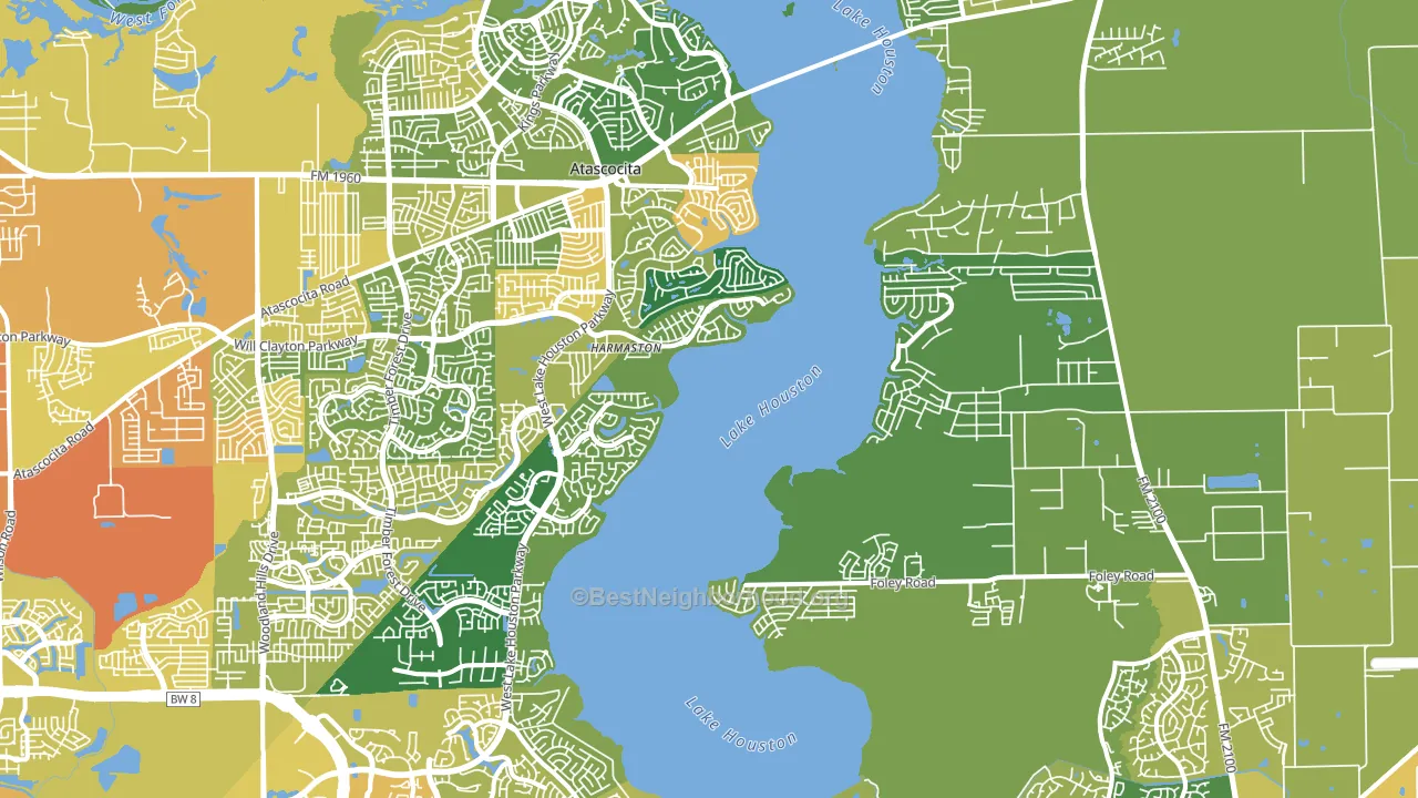 Lake Houston, Houston, TX block-group voter-turnout map