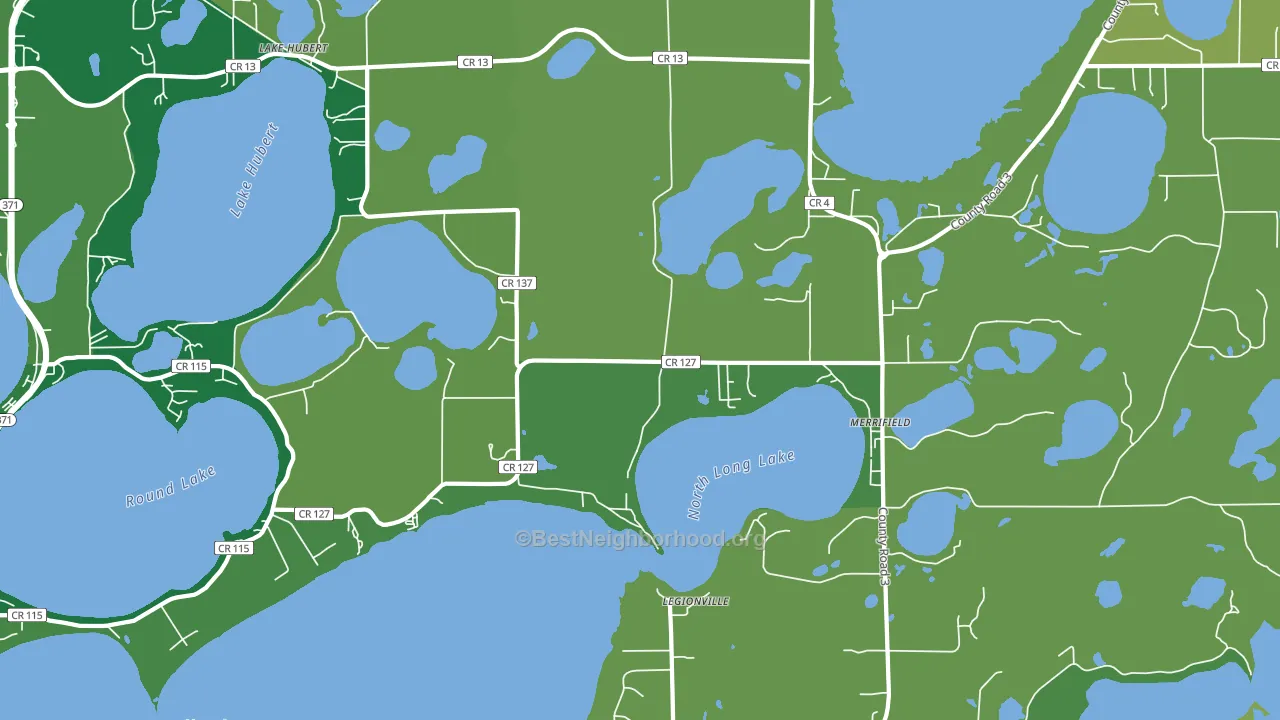 Lake Hubert, MN block-group voter-turnout map