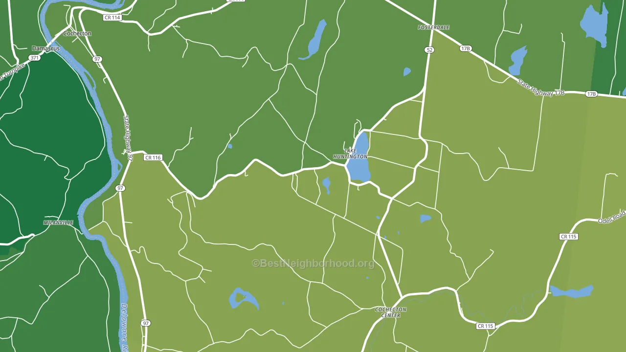 Lake Huntington, NY block-group voter-turnout map