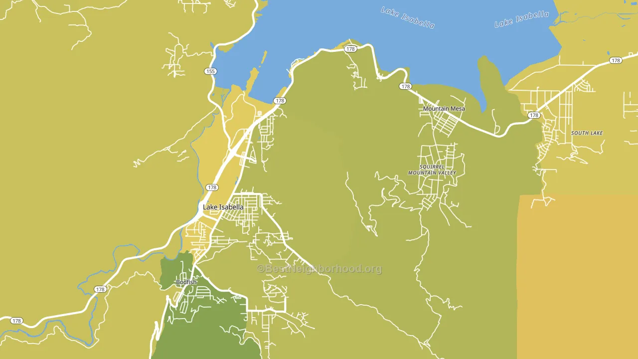 Lake Isabella, CA block-group voter-turnout map