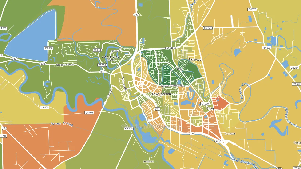 Lake Jackson, TX block-group voter-turnout map