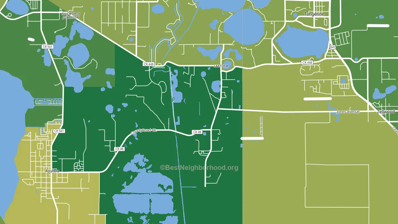 Lake Jem, FL block-group voter-turnout map
