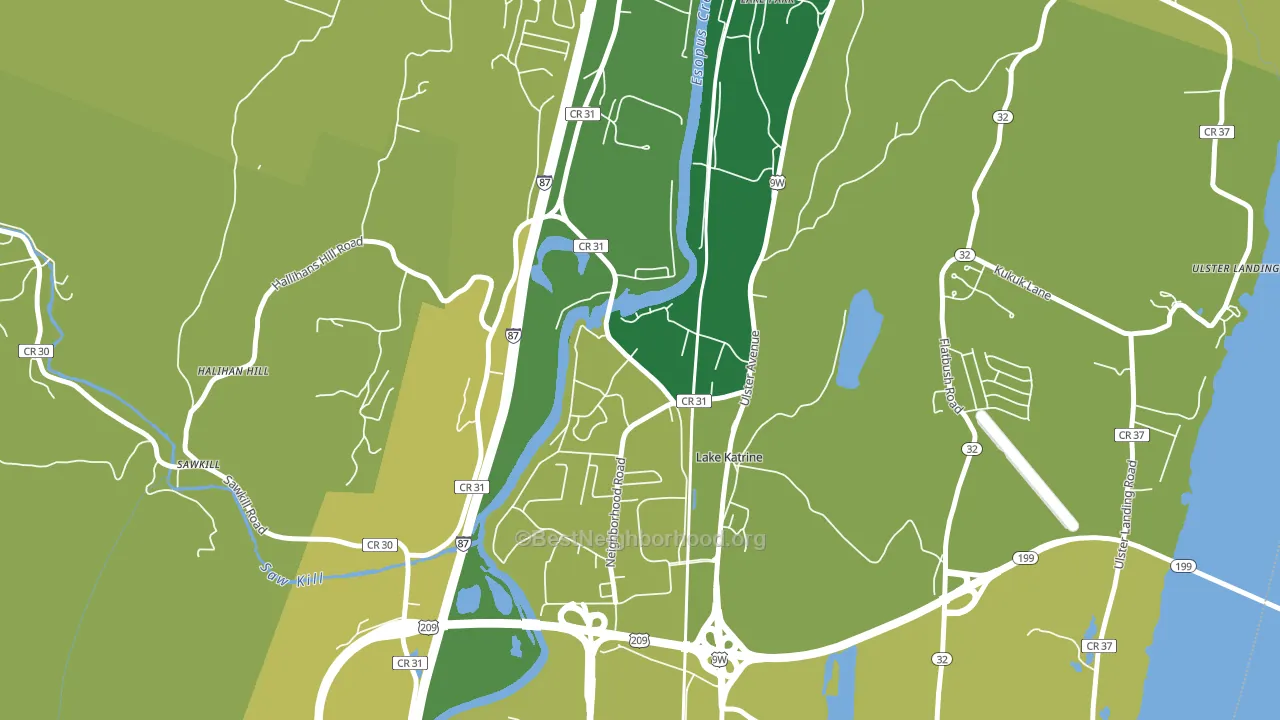 Lake Katrine, NY block-group voter-turnout map