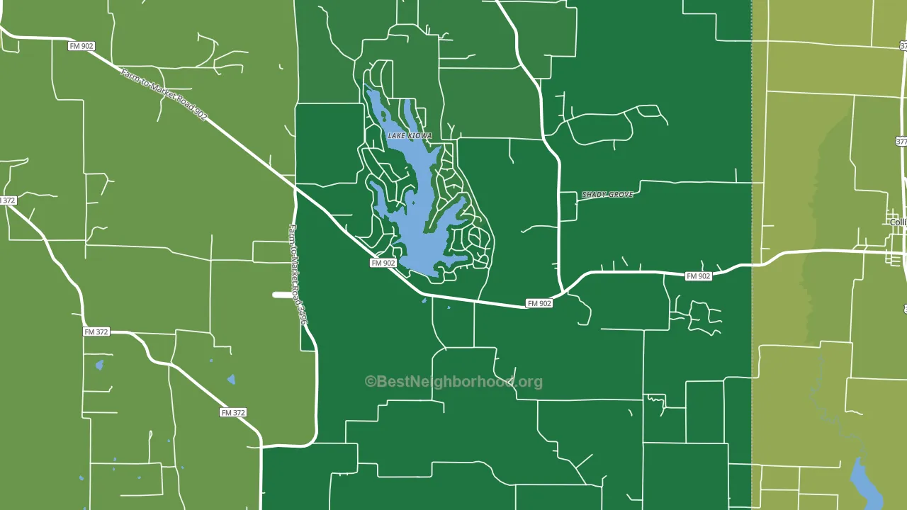 Lake Kiowa, TX block-group voter-turnout map