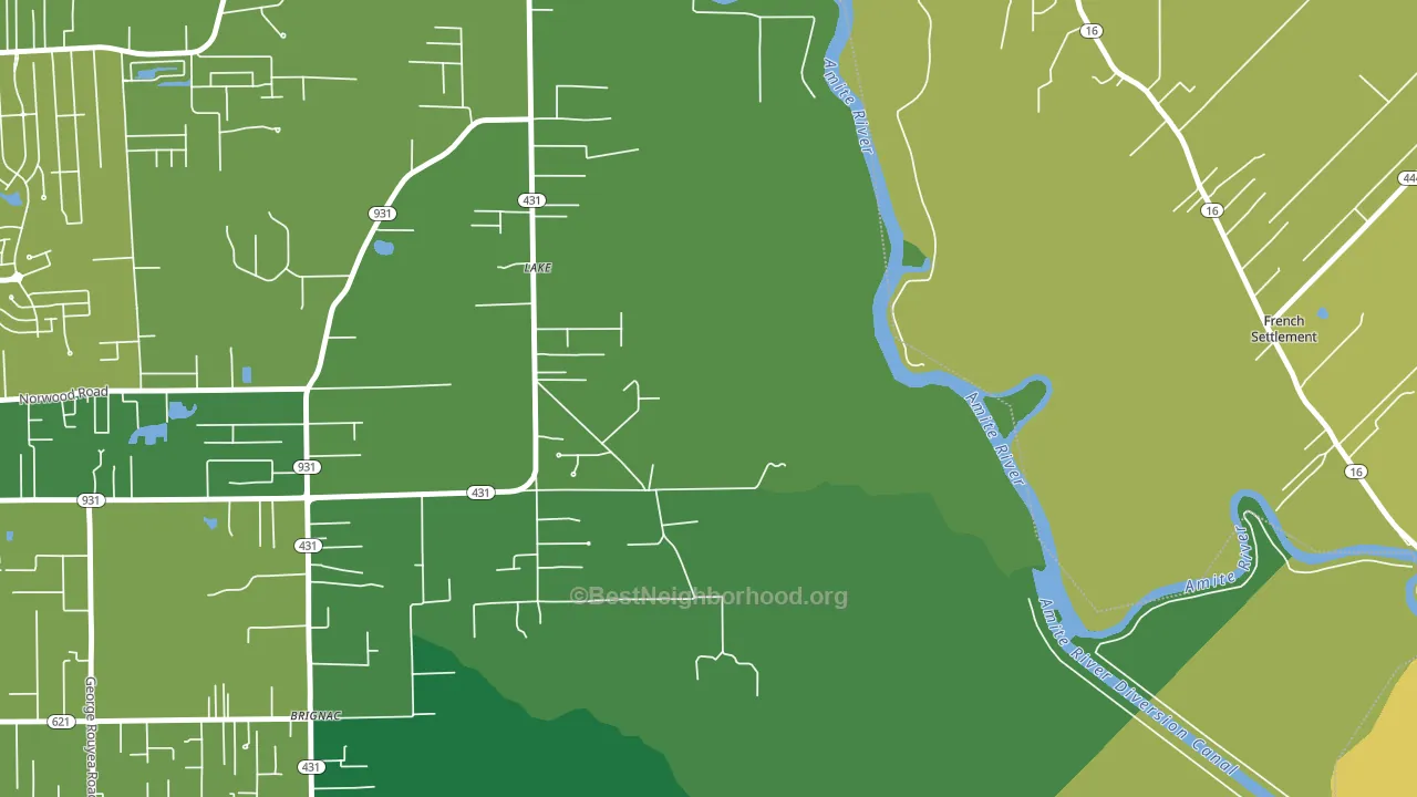 Lake, LA block-group voter-turnout map