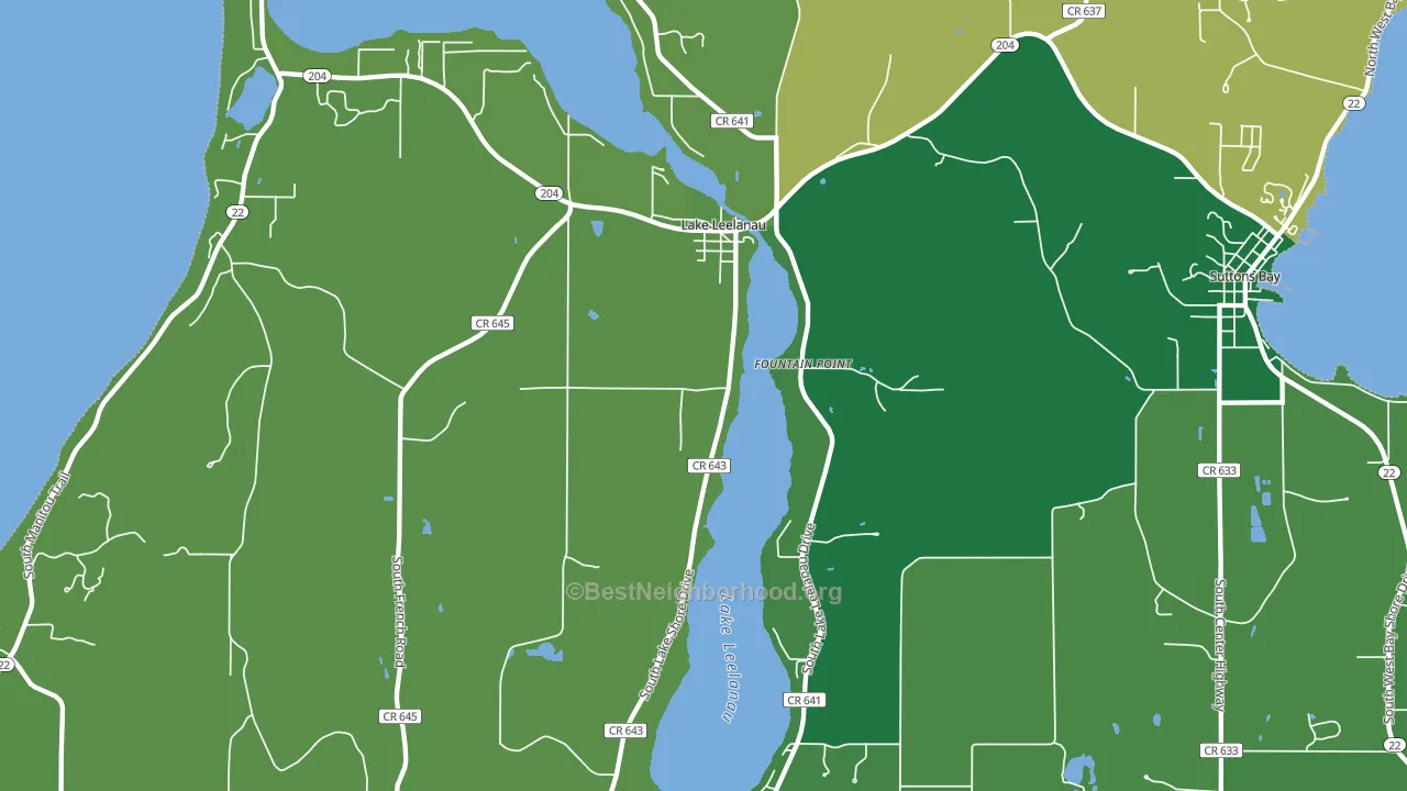 Lake Leelanau, MI block-group voter-turnout map