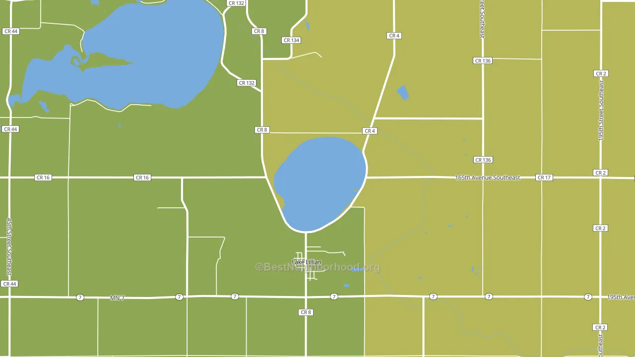 Lake Lillian, MN block-group voter-turnout map