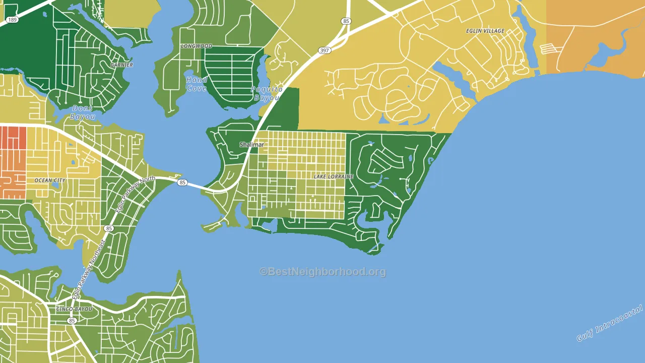 Lake Lorraine, FL block-group voter-turnout map