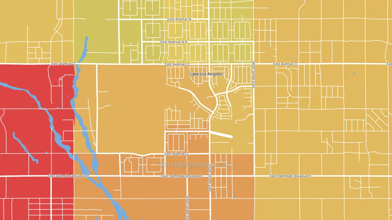 Lake Los Angeles, CA block-group voter-turnout map