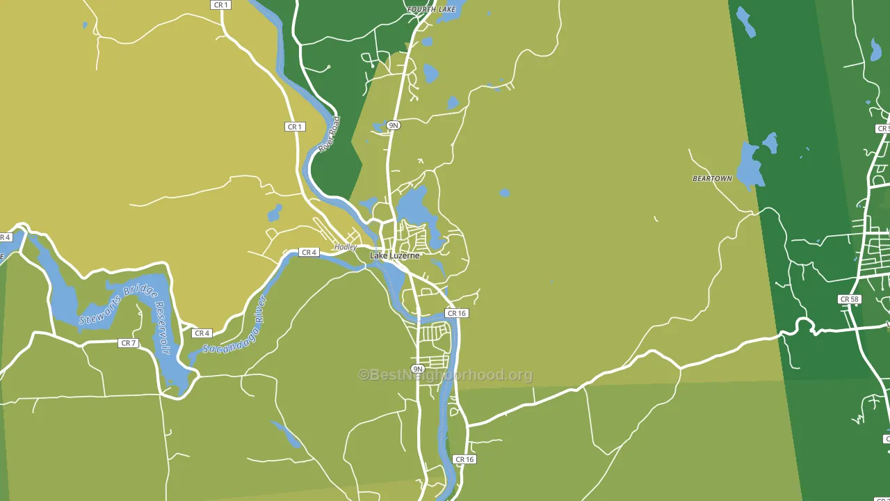 Lake Luzerne, NY block-group voter-turnout map