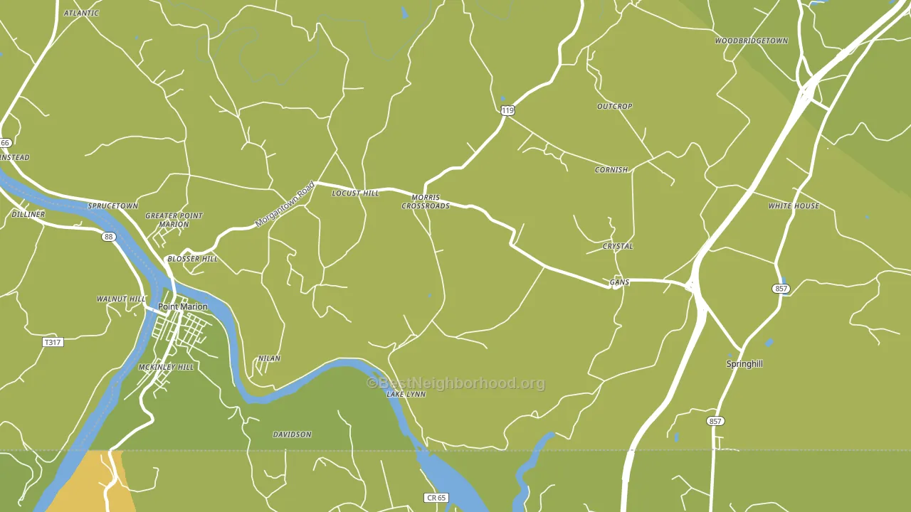 Lake Lynn, PA block-group voter-turnout map