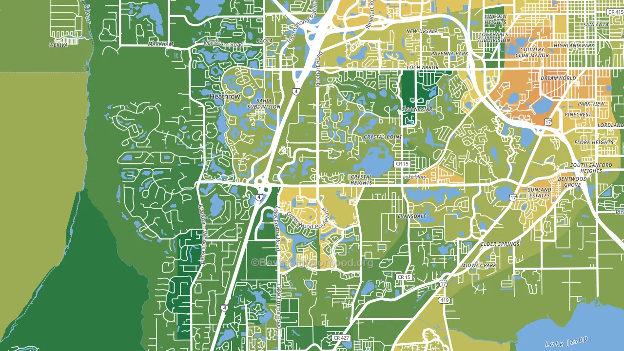 Lake Mary, FL block-group voter-turnout map