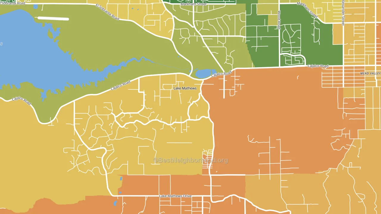 Lake Mathews, CA block-group voter-turnout map