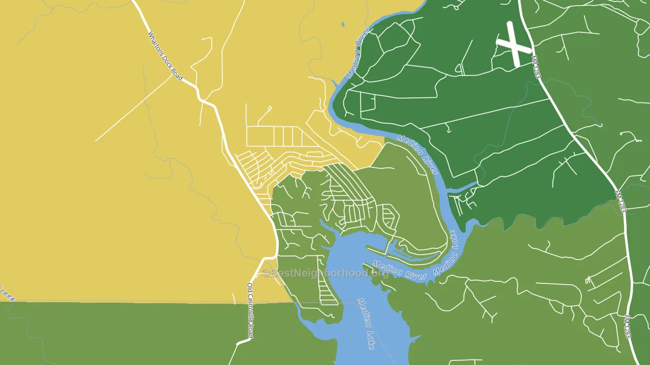 Lake Medina Shores, TX block-group voter-turnout map