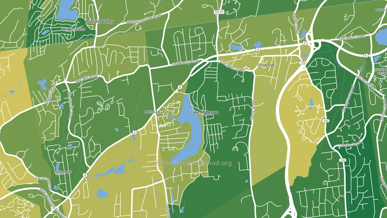 Lake Mohegan, NY block-group voter-turnout map