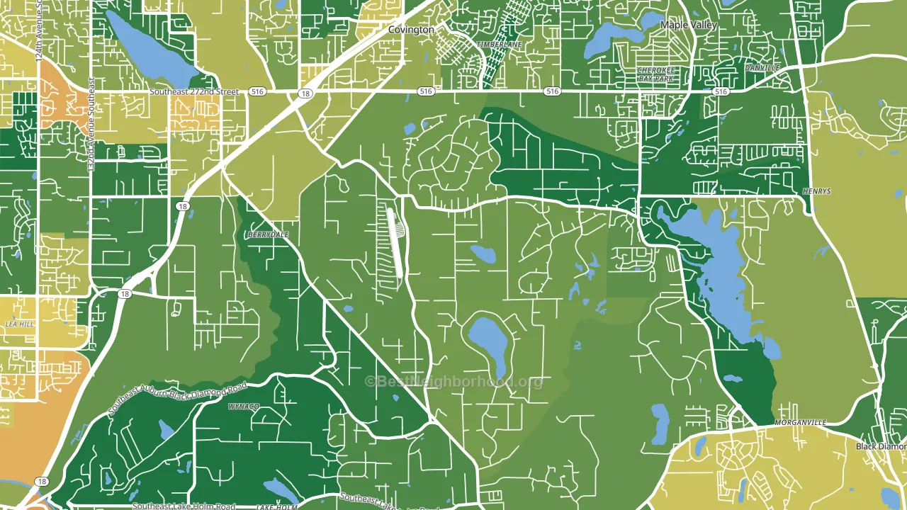 Lake Morton-Berrydale, WA block-group voter-turnout map