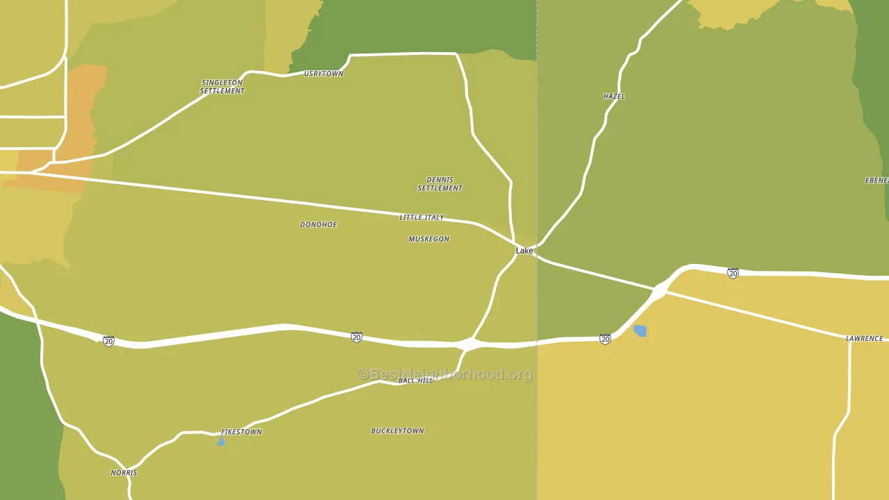 Lake, MS block-group voter-turnout map