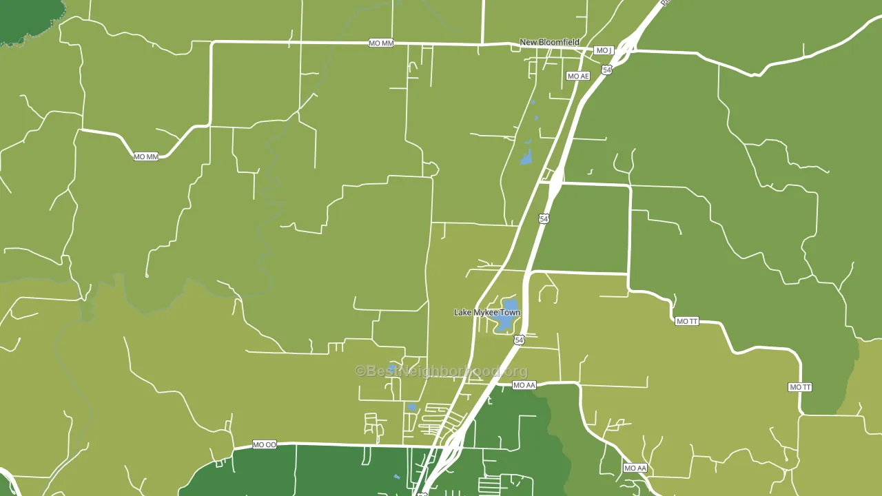 Lake Mykee Town, MO block-group voter-turnout map