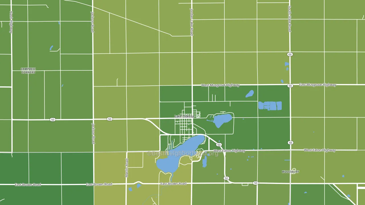 Lake Odessa, MI block-group voter-turnout map