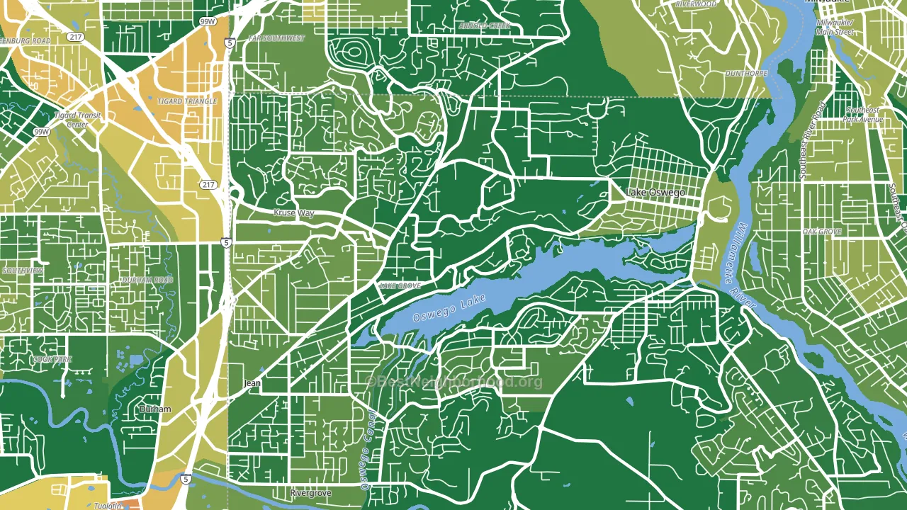 Lake Oswego, OR block-group voter-turnout map