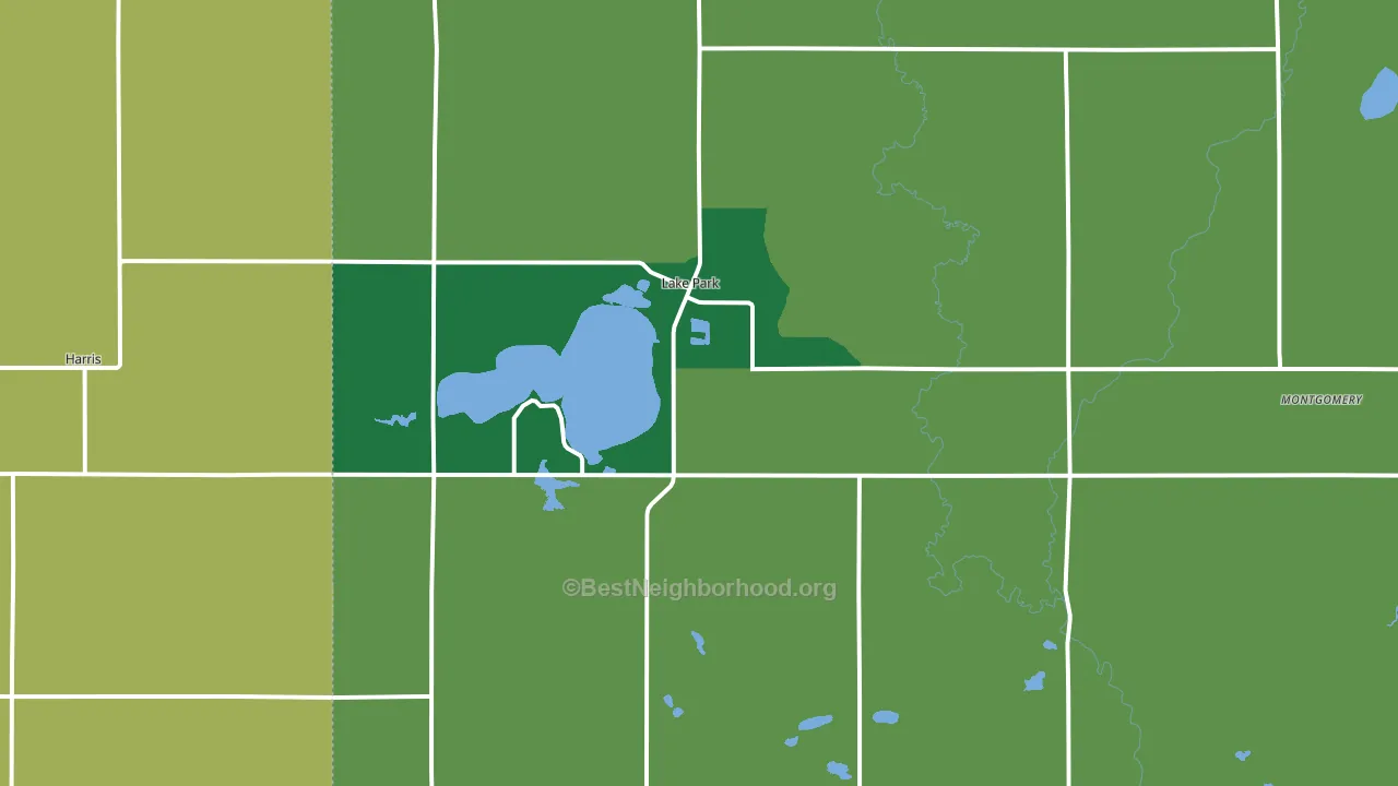 Lake Park, IA block-group voter-turnout map