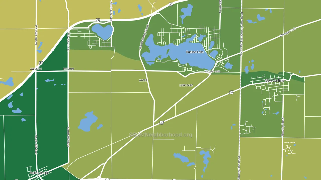 Lake Park, IN block-group voter-turnout map