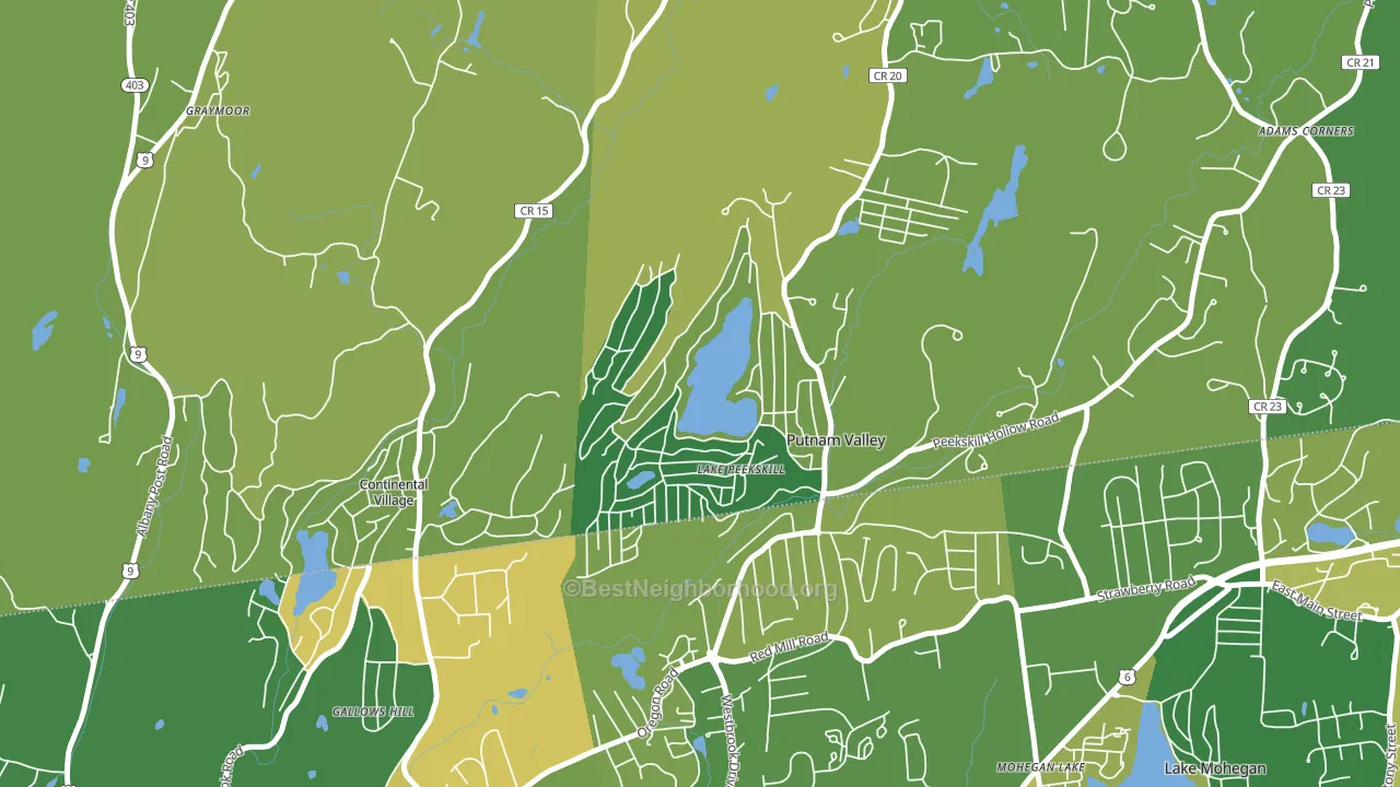 Lake Peekskill, NY block-group voter-turnout map