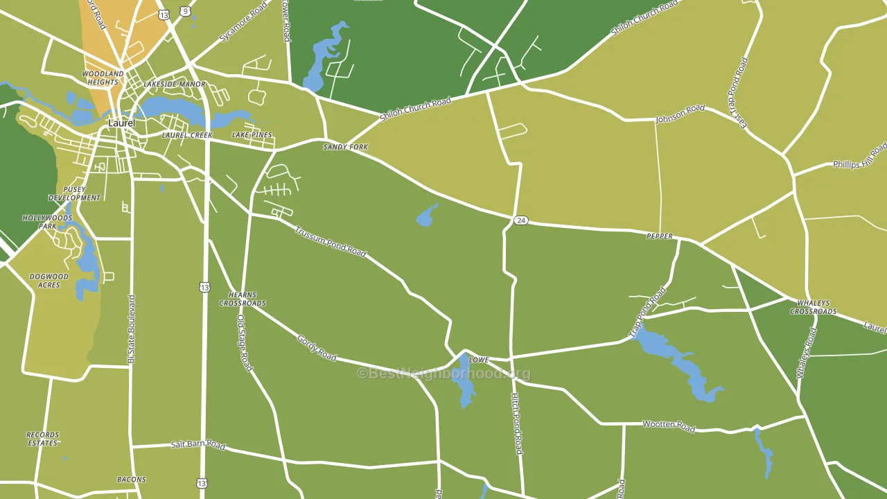 Lake Pines, DE block-group voter-turnout map
