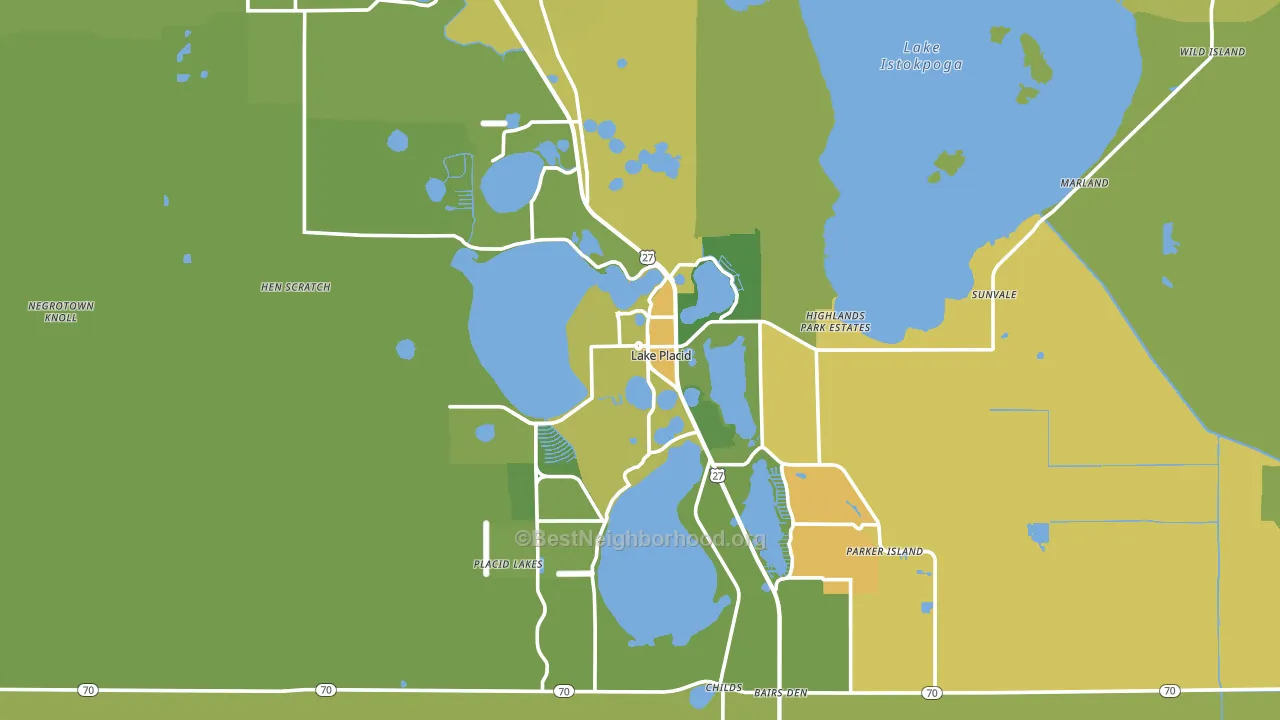 Lake Placid, FL block-group voter-turnout map