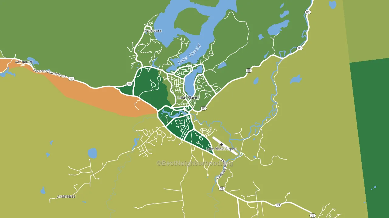 Lake Placid, NY block-group voter-turnout map