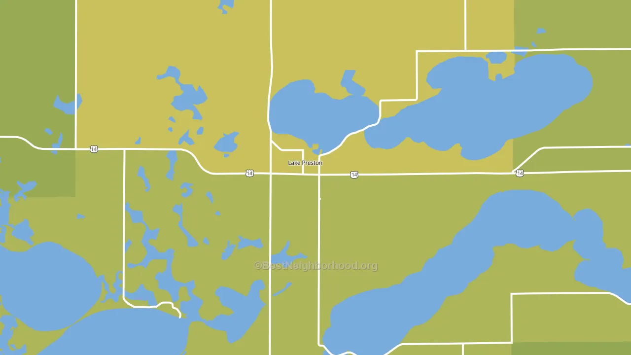 Lake Preston, SD block-group voter-turnout map