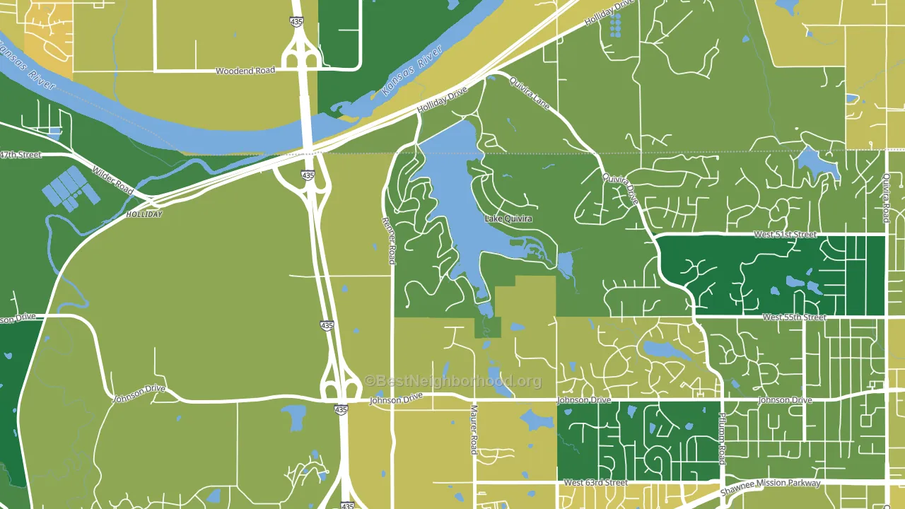 Lake Quivira, KS block-group voter-turnout map