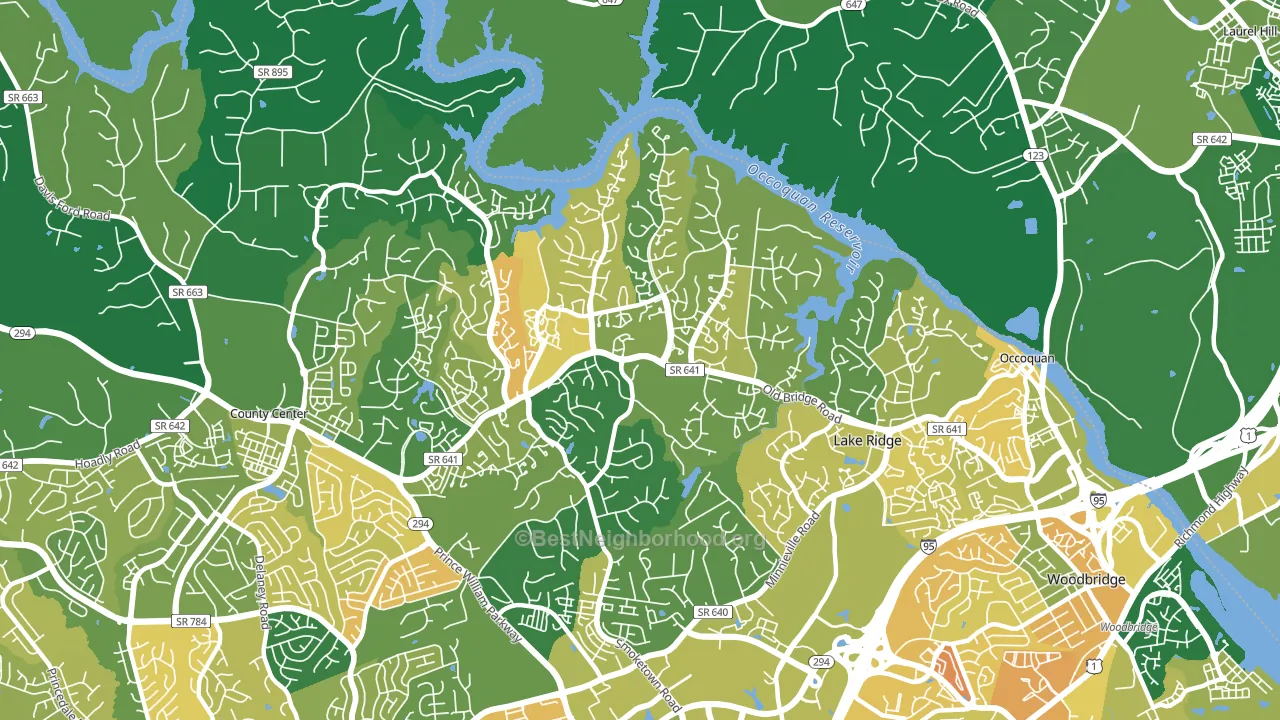 Lake Ridge, VA block-group voter-turnout map