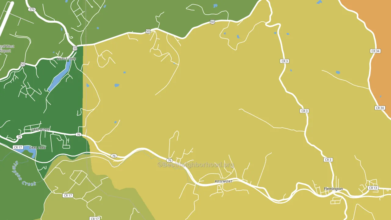 Lake Ridge, WV block-group voter-turnout map