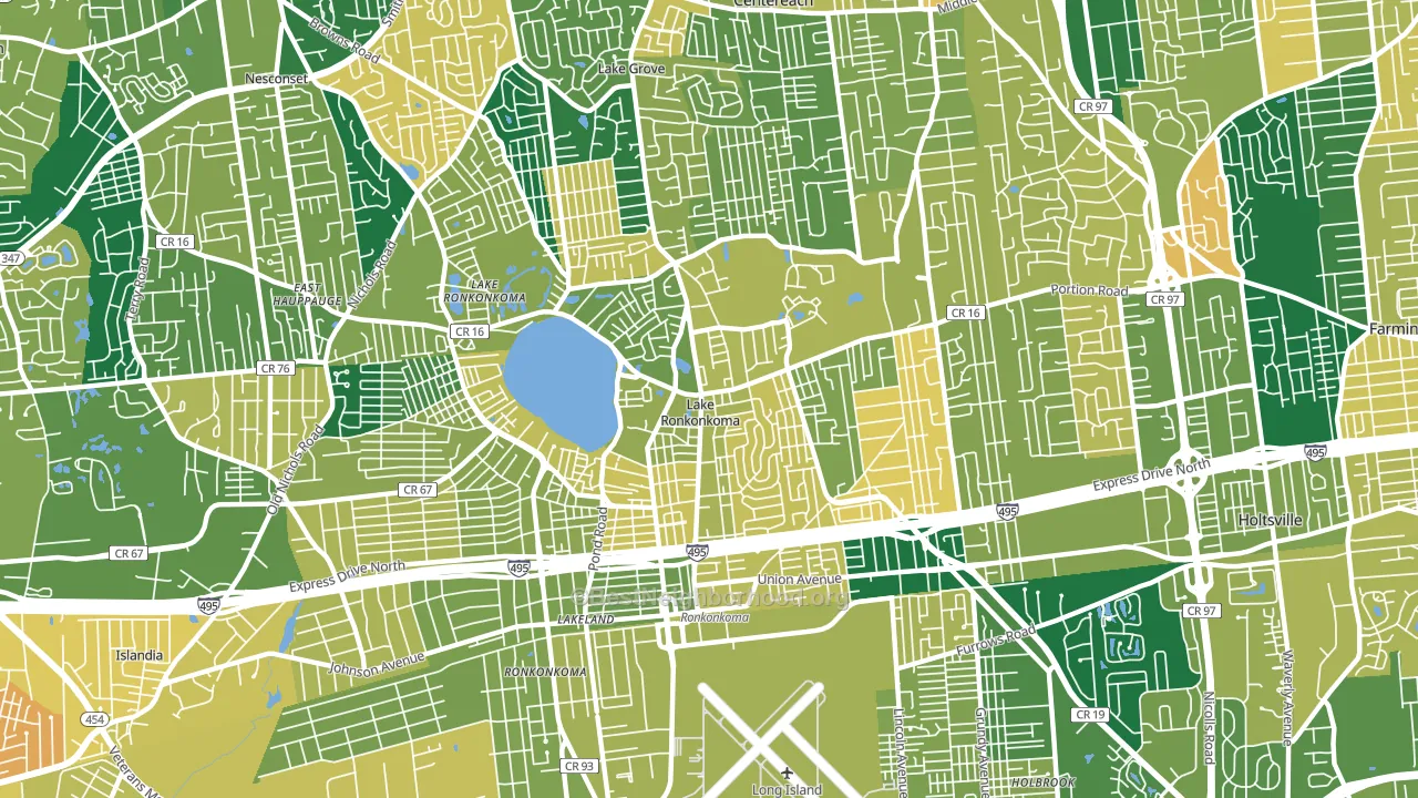 Lake Ronkonkoma, NY block-group voter-turnout map