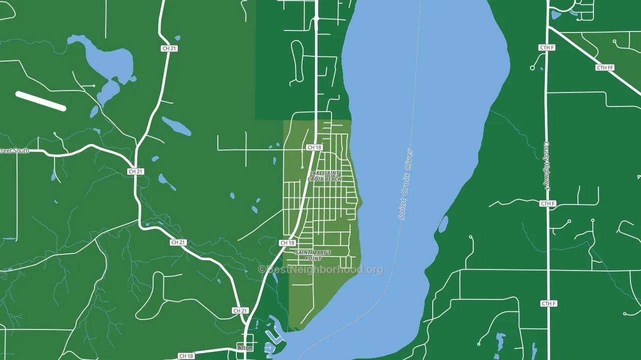 Lake St. Croix Beach, MN block-group voter-turnout map