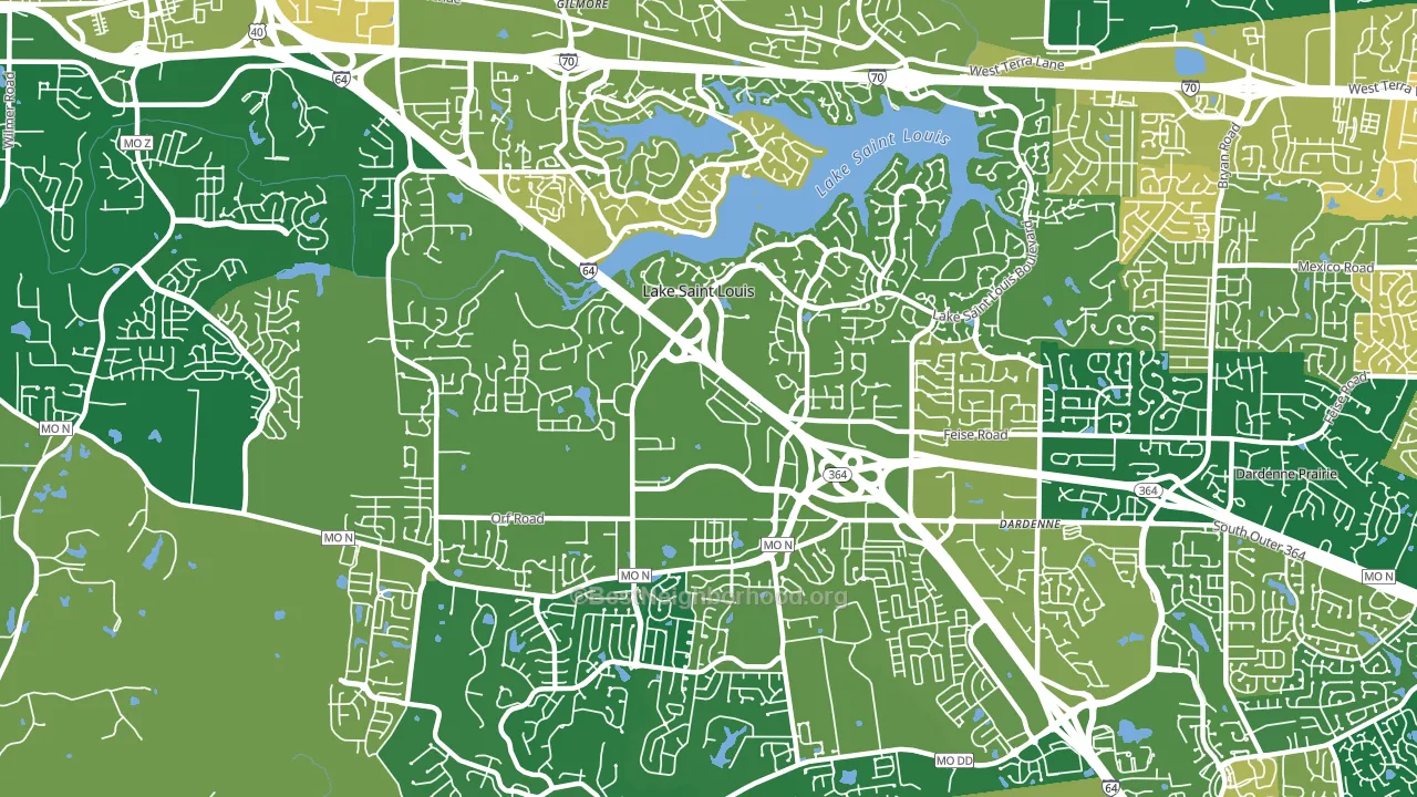 Lake St. Louis, MO block-group voter-turnout map