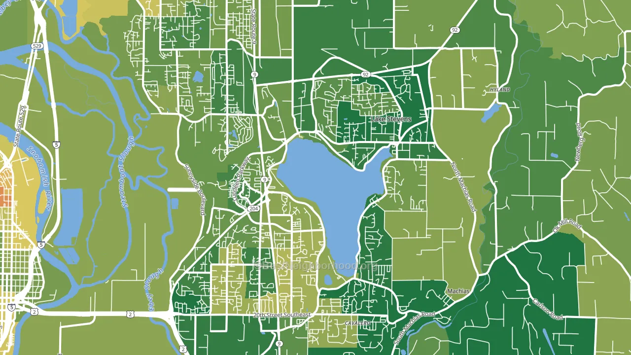 Lake Stevens, WA block-group voter-turnout map