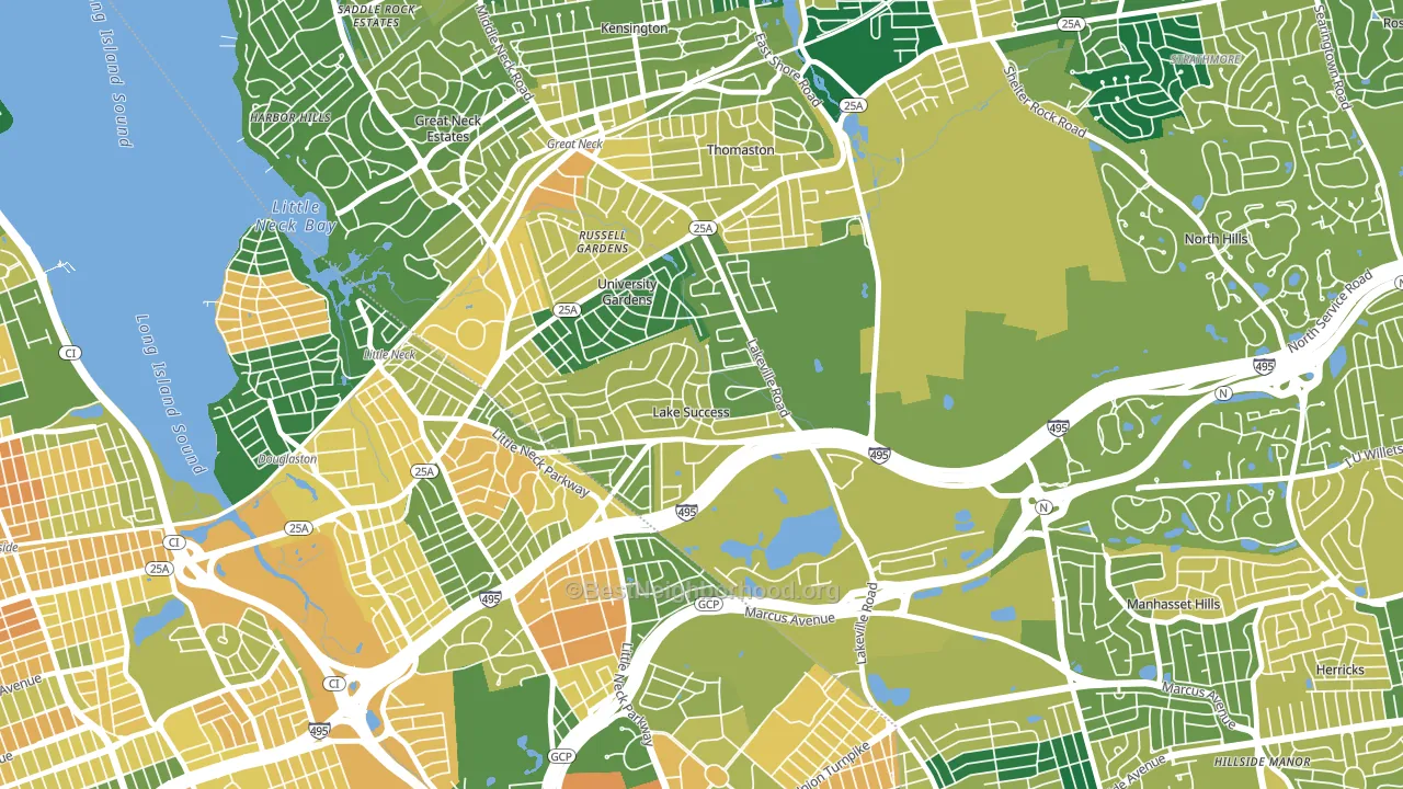 Lake Success, NY block-group voter-turnout map