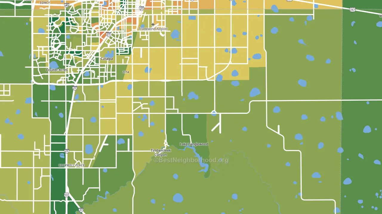 Lake Tanglewood, TX block-group voter-turnout map