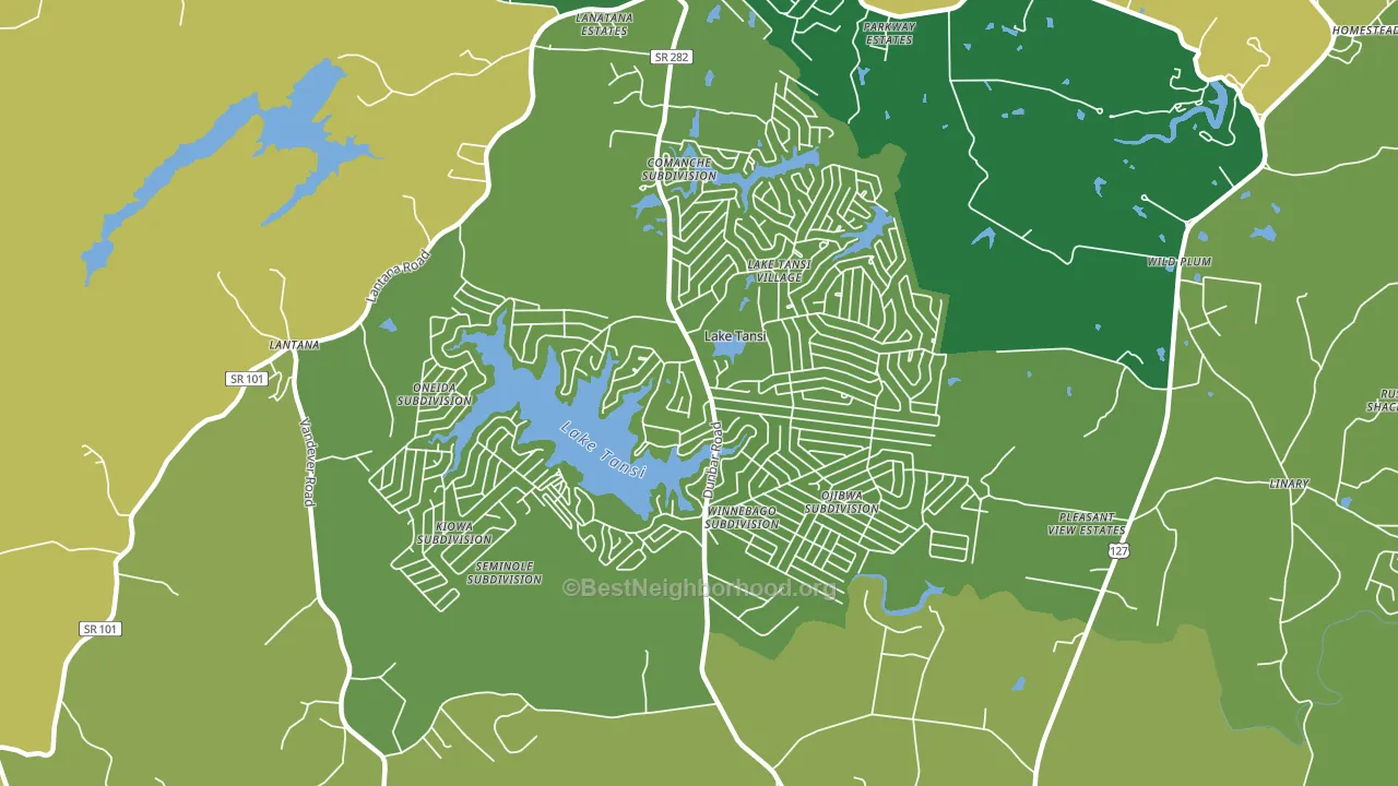 Lake Tansi, TN block-group voter-turnout map